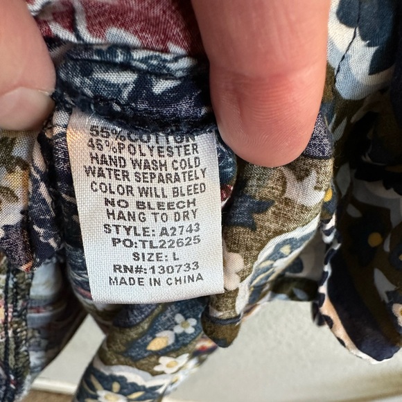 Umgee| Bohemian Style Tunic Top| Size L| Navy Multi Color - Picture 5 of 5